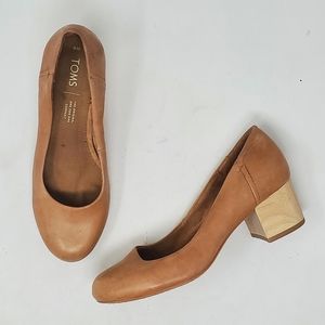 TOMS Suede Low Block Heels Size 6